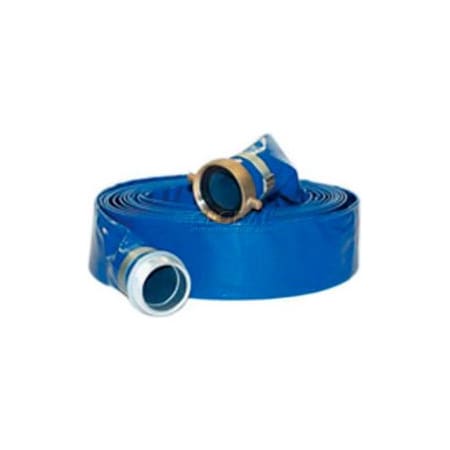 Apache Apache 98138075 4" x 50' PVC Lay Flat Discharge Hose w/ M x F Aluminum Short Shanks 98138075